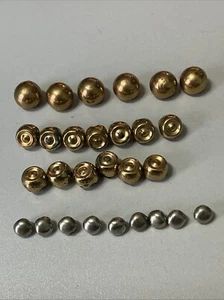 (28) Vintage Round Bell Metal Shank Buttons 3 Designs/Sizes X21 - Picture 1 of 5