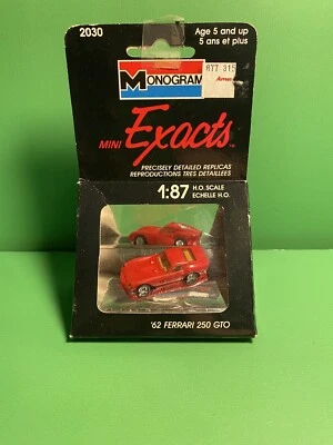 Monogram Mini Exacts #2030 62 Ferrari 250 GTO HO Scale 1/87 Die Cast 1989 Car - Image 1 of 4
