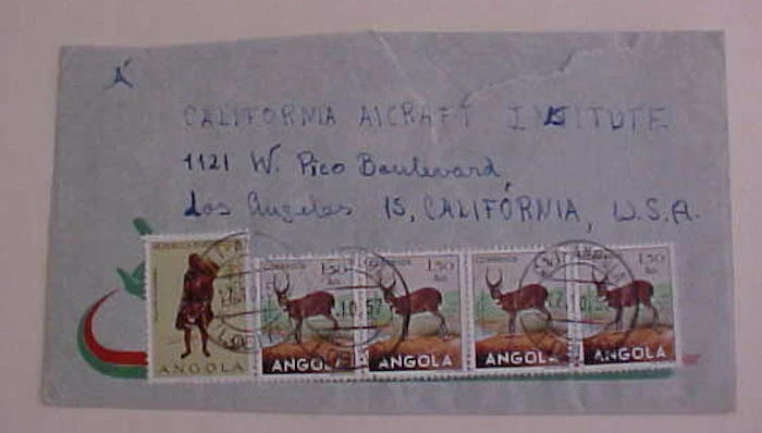ANGOLA   1957  LOBITO TO USA  — 第 1/1 张图片