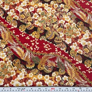 Imperial Collection Robert Kaufman Metallic Florals Cotton Remnant 19" x 43" - Picture 1 of 2