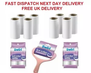 10 x Rolls Lint Remover Roller Sticky Brush Dust Fluff Pet Hair Clothes Refill - Picture 1 of 14