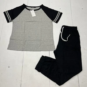 Automet Gray Black Lounge Set 2-Piece Outfit Shirt / Jogger Pants Womens Large - Picture 1 of 11