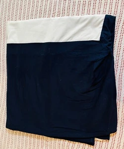 Threshold for Target Classic Cotton Bed Skirt, Full White and Navy Blue 100% Cot - Picture 1 of 5