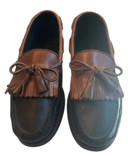 Sebago Lites Black And Brown Loafers Kilties Tassels Men's Size 10 Medium Shoes - Picture 1 of 10