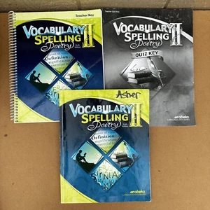 Abeka Vocabulary Spelling & Poetry II 8th Grade Quiz Teacher Key Student Book - Picture 1 of 12