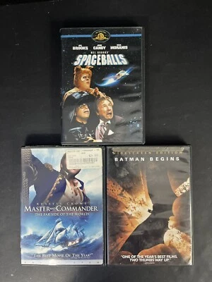 DVD Set - Batman Begins, Master and Commander, Space Balls - Image 1 of 4