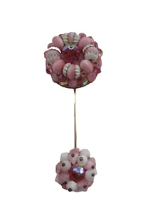 Schiaparelli Vintage signiert rosa Perlen Stick Pin - Bild 1 von 5