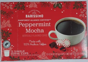 Barissimo Peppermint Mocha 12 Single Serve Cups-fits KEURIG - Picture 1 of 2