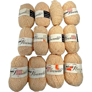 Bernat Fleurette Peach 6047 Lot 12 Skeins NEW Wool Orlon Nylon SOFT - Picture 1 of 5