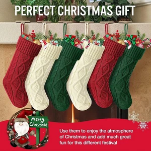 Christmas Stockings for Kids Large Size Cable Knit Stocking Christmas - Picture 1 of 4