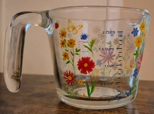Dolly Parton Wildflower Schmetterling Glas Messbecher 2 Tassen Blumen Geschirr - Bild 1 von 4