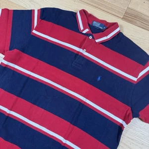 VINTAGE Polo Ralph Lauren Rugby Camicia Uomo XXL Rosso Blu Blocco Righe - Foto 1 di 8