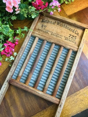 National Washboard Co. No. 725 VINTAGE WASHBOARD Farmhouse Decor Authentic! - Image 1 of 4
