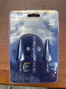 Klein Tools Stufenbohrer-Set, Schnellspanner, doppelt geriffelt, 3-teilig QRST2S Neu - Bild 1 von 4