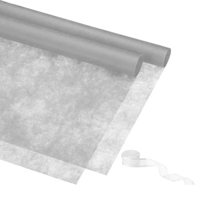 20 hojas de papel de envolver ramo de flores 1 rollo cinta gris claro Foto 1 de 4