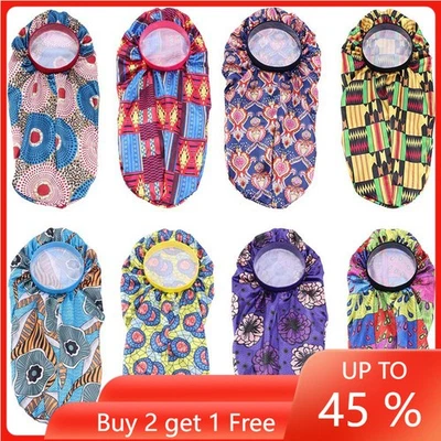 Women Satin Silk Sleep Cap Turban Baggy Long Hair Sock Caps Hair Care Hat Bonnet - Image 1 of 4