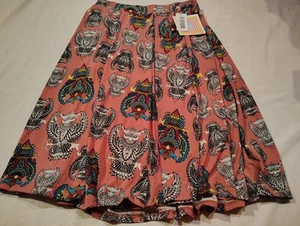 LuLaRoe Madison Skirt NWT Size XS Xtra Small NEW Owl Pattern On Pale Purple  - Picture 1 of 4