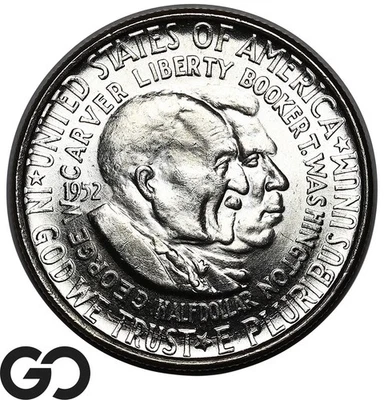 1952 Washington-Carver Commemorative Half Dollar, Great Lustrous Blazer - Image 1 of 3