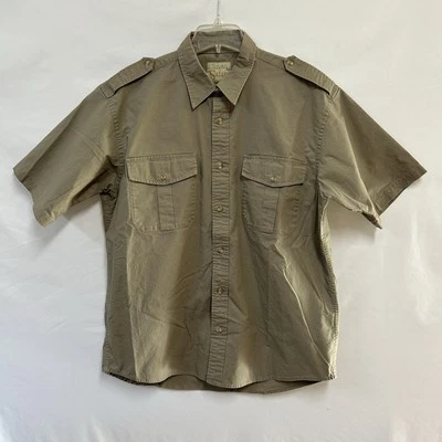 Vtg Cabela’s Safari Men's Large Khaki Button Up Short Sleeve Shirt Utility Gorp - Image 1 of 4