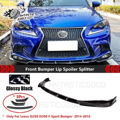 Divisor de lábios dianteiro estilo GT preto para Lexus IS250 IS350 F-Sport 2014-2016 - Imagem 1 de 4