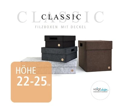 Filzbox - Höhe 22 - 25 cm - mit Deckel - CLASSIC -Abmessungen nach Wunsch- Korb - Bild 1 von 4