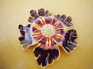2010 Estee Lauder Parfum Compact ~ Sensuous Purple Hibiscus Swarovski Kristalle - Bild 1 von 2