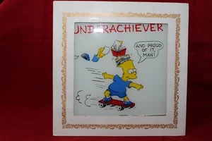 Bart Simpson Carnival Fair Prize Glass Picture roughly 6 inches - Picture 1 of 2