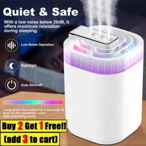 3L Large Ultrasonic Humidifiers For Bedroom Room Office Cool Mist Air Humidifier - Picture 1 of 19