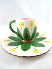(1) Takahasi Japan Single Coffee Tea Cup Mug and Plate Pink & Green Floral
