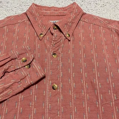 Territory Ahead Mens Small Shirt Red Striped Long Sleeve Button-Down 100% Cotton - Image 1 of 4