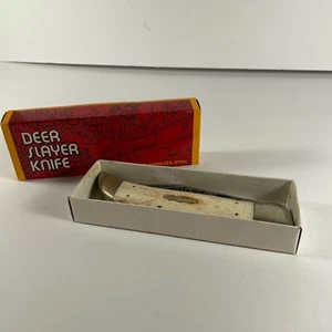 Vintage Deer Slayer Knife Japan Star Smooth Bone Folding Pocket Knife - Picture 1 of 7