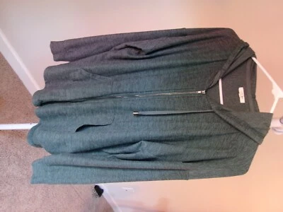 Maurices 女式绿色拉链连帽衫 L 码 — 第 1/4 张图片