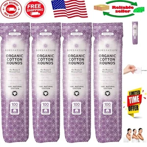 Cruelty-Free 400 Count Organic Cotton Rounds - Ideal for Sensitive Skin - Picture 1 of 8