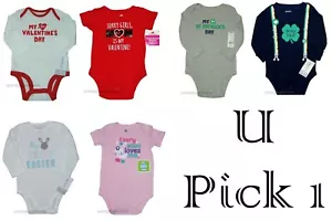 Baby My 1st First Holiday Bodysuit Boys Girls Valentines St Patricks Day Easter - Picture 1 of 18