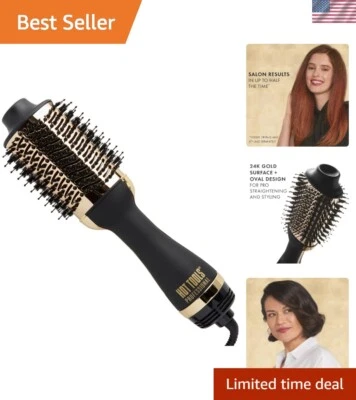 Professional 24K Gold Volumizer with Charcoal Bristles for Effortless Blowouts - Image 1 of 4