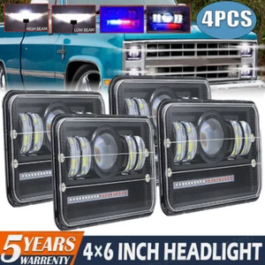 4PCS 4x6" LED Headlights DRL Hi/Lo Beam DRL For Chevy C10 Pickup truck 1980-1986 - Picture 1 of 11