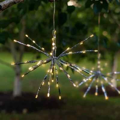 TOUCH OF ECO Solar LED Hanging Snowflake Light - Starburst Style Outdoor