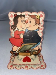 Vintage Pop Up Die Cut Valentine Card LULU & TUBBY Comic Marjorie Henderson Buel - Picture 1 of 8