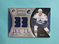 2009-10  SP Game Used. Significant Numbers. Henrik Sedin jerseys  auto. #06/33 !