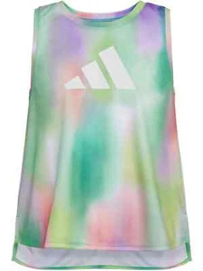 ADIDAS Semi Mint Rush AEROREADY 3-STRIPE BACK TANK TOP SHIRT BIG KIDS/GIRLS L 14 - Picture 1 of 3