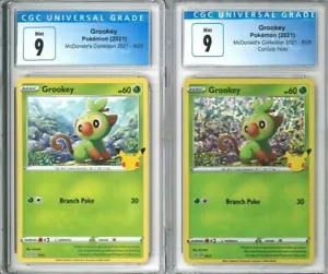 Grookey Confetti Holo CGC 9 MT McDonald's Pokémon 2021 8 de 25 + Estándar ~PSA - Imagen 1 de 2