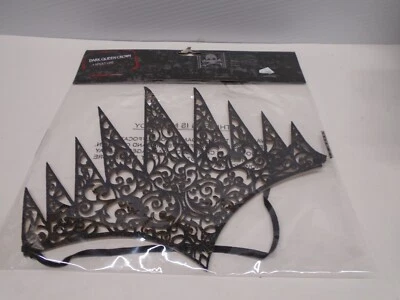 Dark Queen Black Halloween Crown Headband Costume NEW Sparkle Day of The Dead - Image 1 of 2