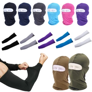 Breathable UV Protection Full Face Mask Balaclava Cooling Armguards Arm Sleeves - Picture 1 of 53