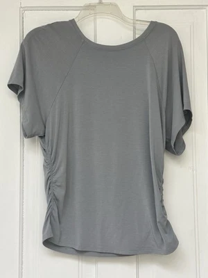Camiseta Athleta Mujer Con Facilidad Cinch Grande Manga Corta Transpirable Gris Activa Nueva Foto 1 de 4