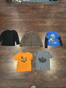 Boys Long Sleeve& Short Sleeve T-shirts Size 5 - Picture 1 of 6