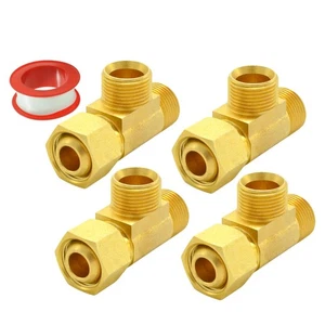 Brass Angle Stop Add-A-Tee Valve, 3/8 Inch Compression Inlet X 3/8 Inch Outle... - Picture 1 of 9