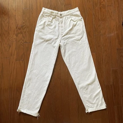 Calça jeans branca vintage anos 90 equipamento básico skatista rave tamanho 36x30 - Imagem 1 de 4