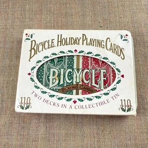 Bicycle Holiday Christmas Playing Card Tin Collectible for Two Decks Festive USA - Bild 1 von 7