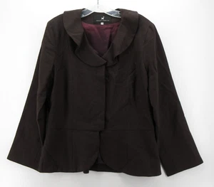 Peruvian Connection Blazer Women 16 Brown Baby Alpaca Wool Shawl Jacket USA - Picture 1 of 12