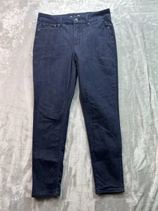 Seven7 Tummyless High Rise Skinny Jeans Womens Plus Sz 14 Dark Blue Stretch Pant - Picture 1 of 13